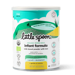 A can of Little Spoon Organic Whole Milk Infant Formula