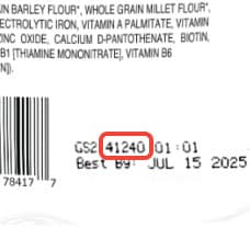 Baby Cereal lot code